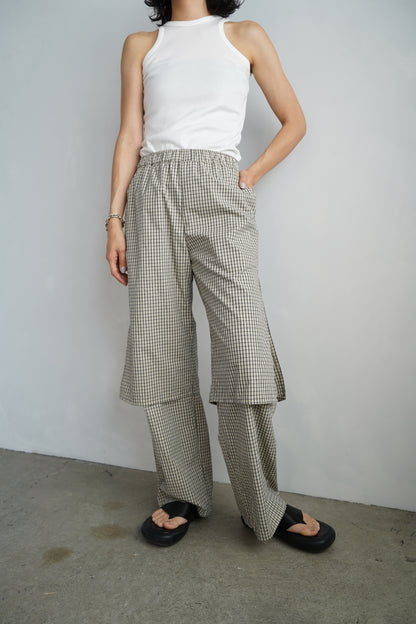 Double Layer Check Pants / BLACKIVORY -6月25-30日発送-