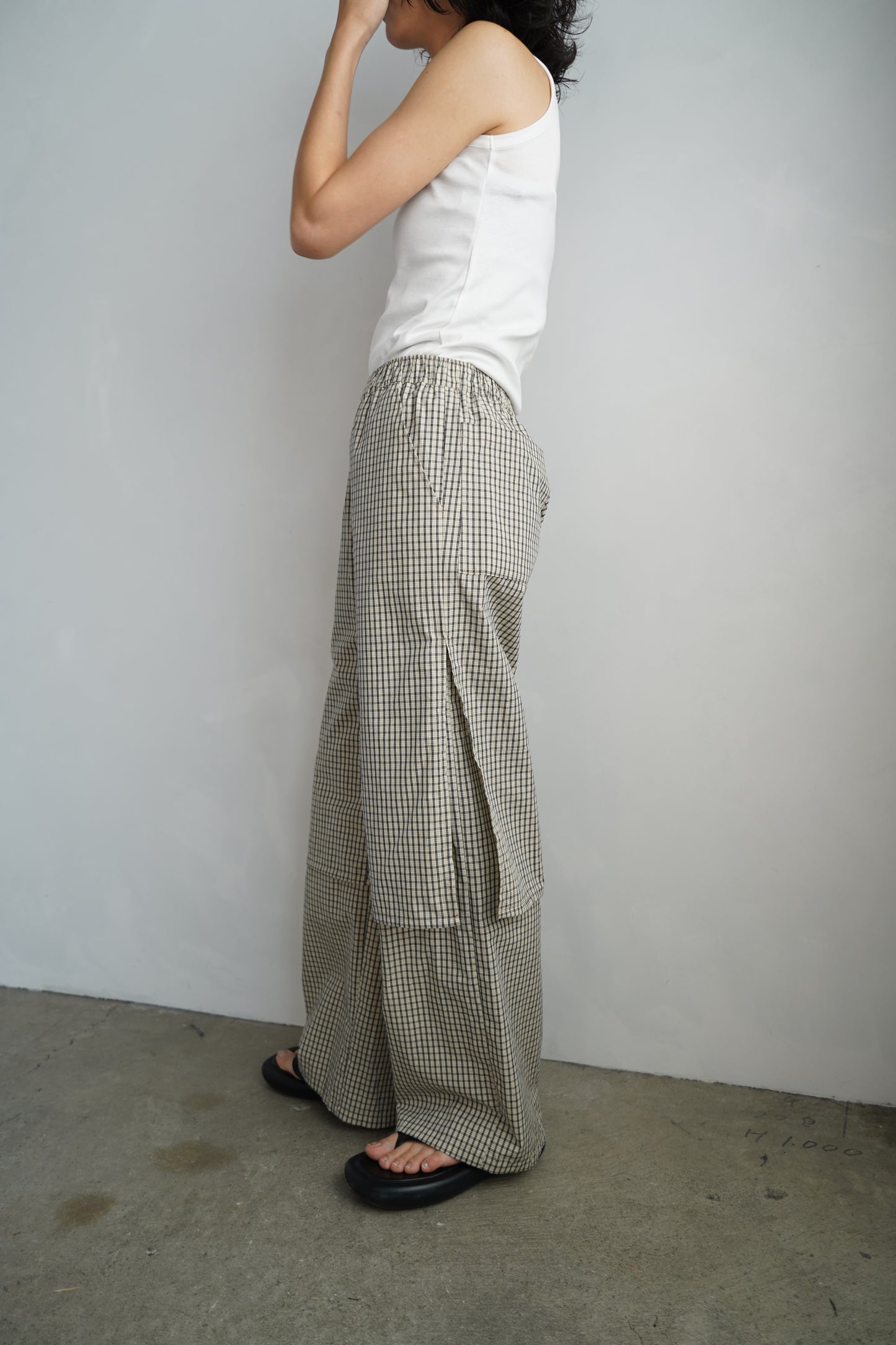 Double Layer Check Pants / BLACKIVORY -6月25-30日発送-