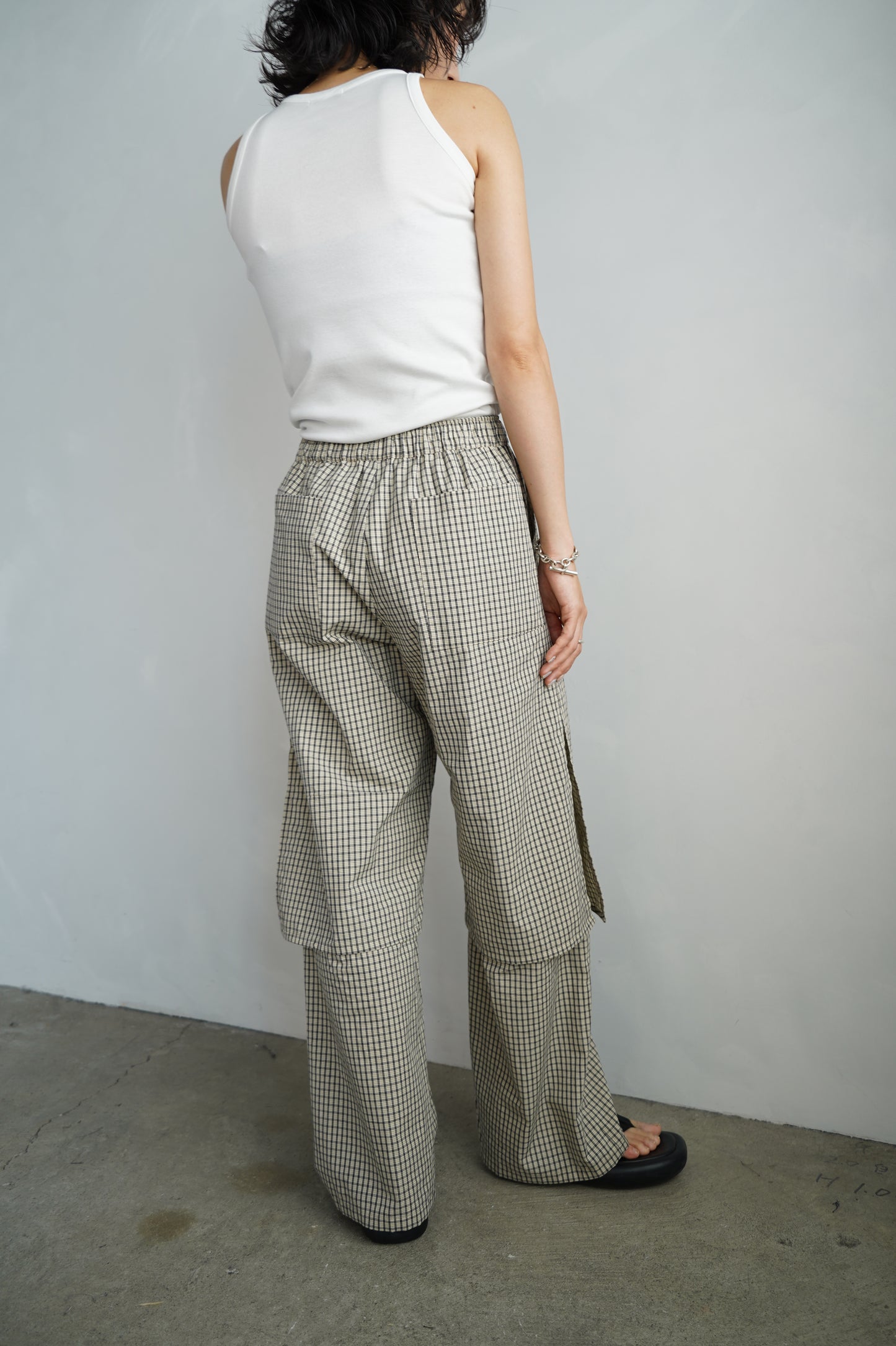 Double Layer Check Pants / BLACKIVORY -6月25-30日発送-