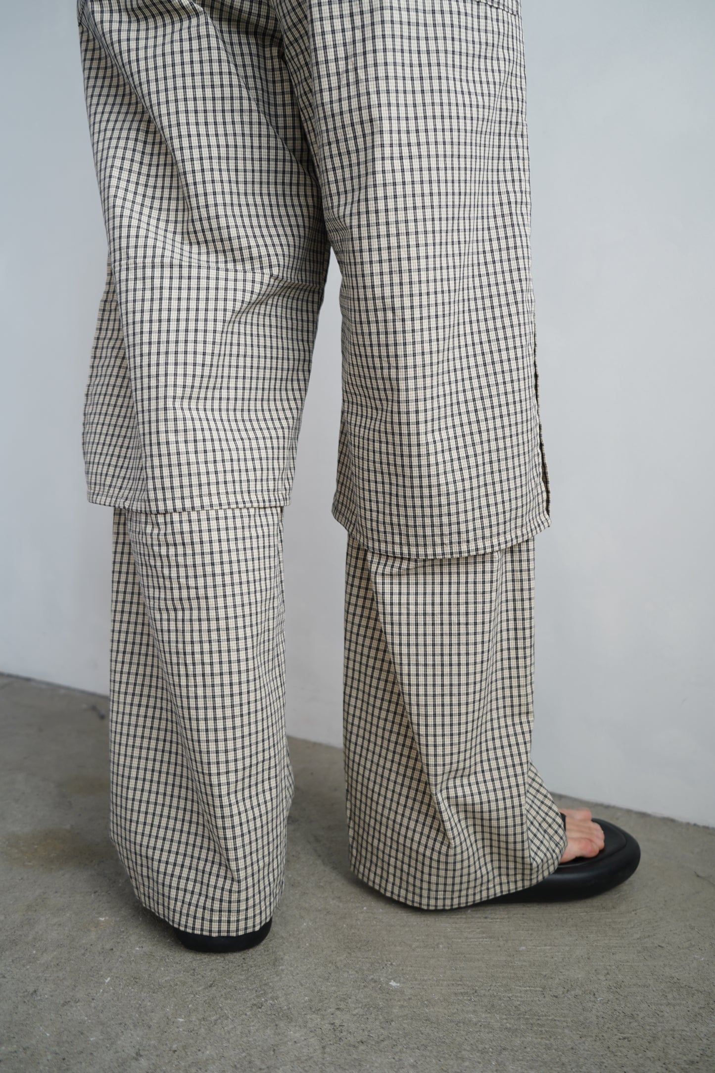 Double Layer Check Pants / BLACKIVORY -6月25-30日発送-