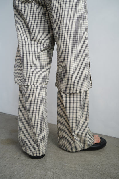 Double Layer Check Pants / BLACKIVORY -6月25-30日発送-