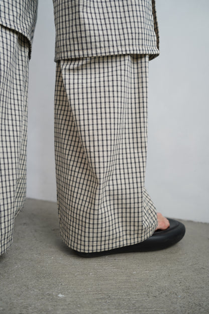 Double Layer Check Pants / BLACKIVORY -6月25-30日発送-