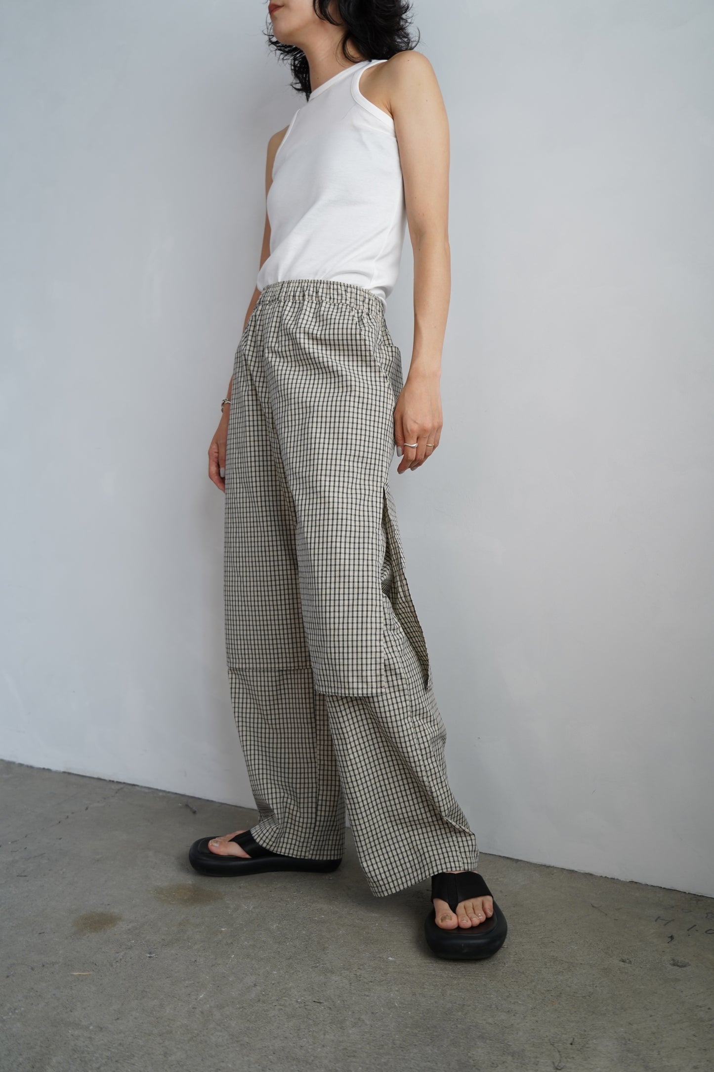 Double Layer Check Pants / BLACKIVORY -6月25-30日発送-