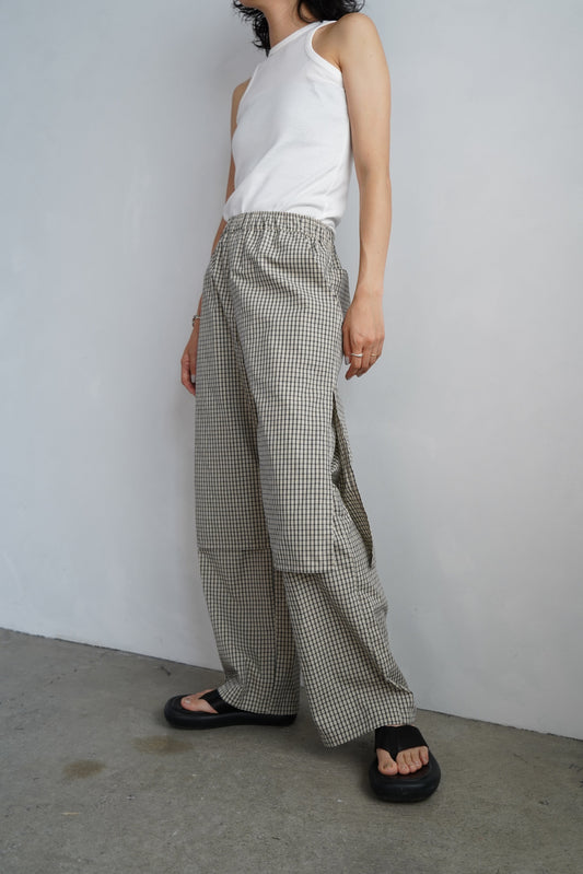 Double Layer Check Pants / BLACKIVORY
