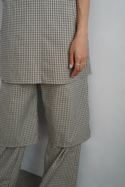 Double Layer Check Pants / BLACKIVORY -6月25-30日発送-