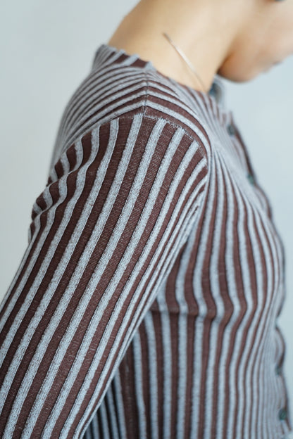 【Restock】Two-Tone Knit Cardigan / BLUEBROWN -11月25-30日発送-