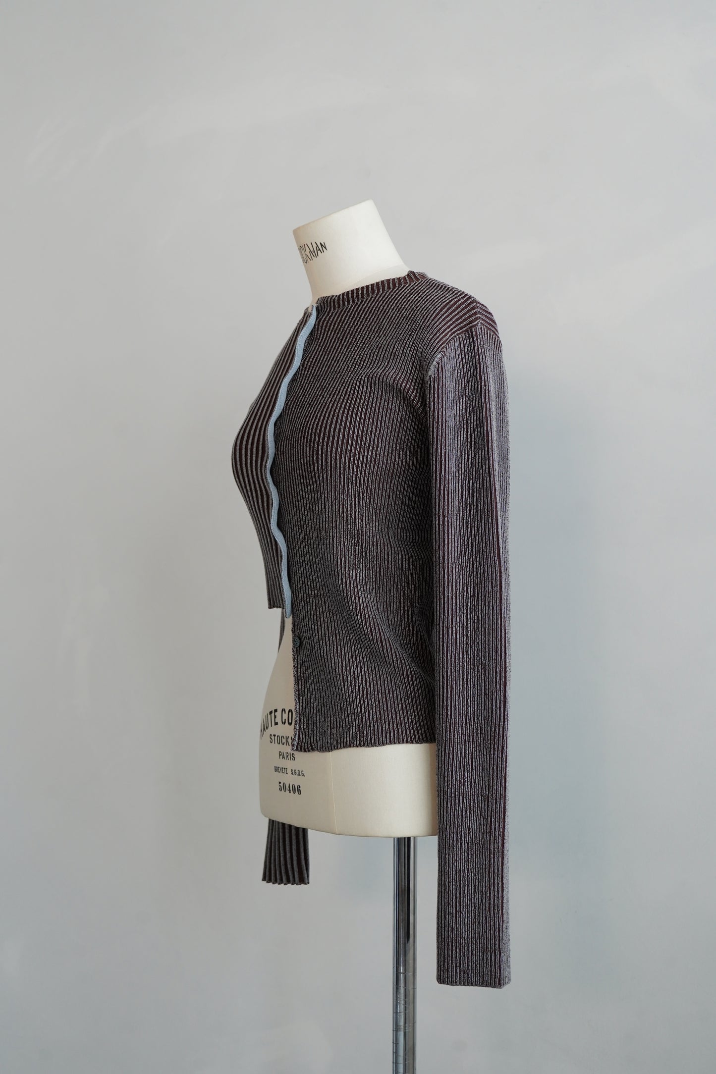 【Restock】Two-Tone Knit Cardigan / BLUEBROWN -11月25-30日発送-