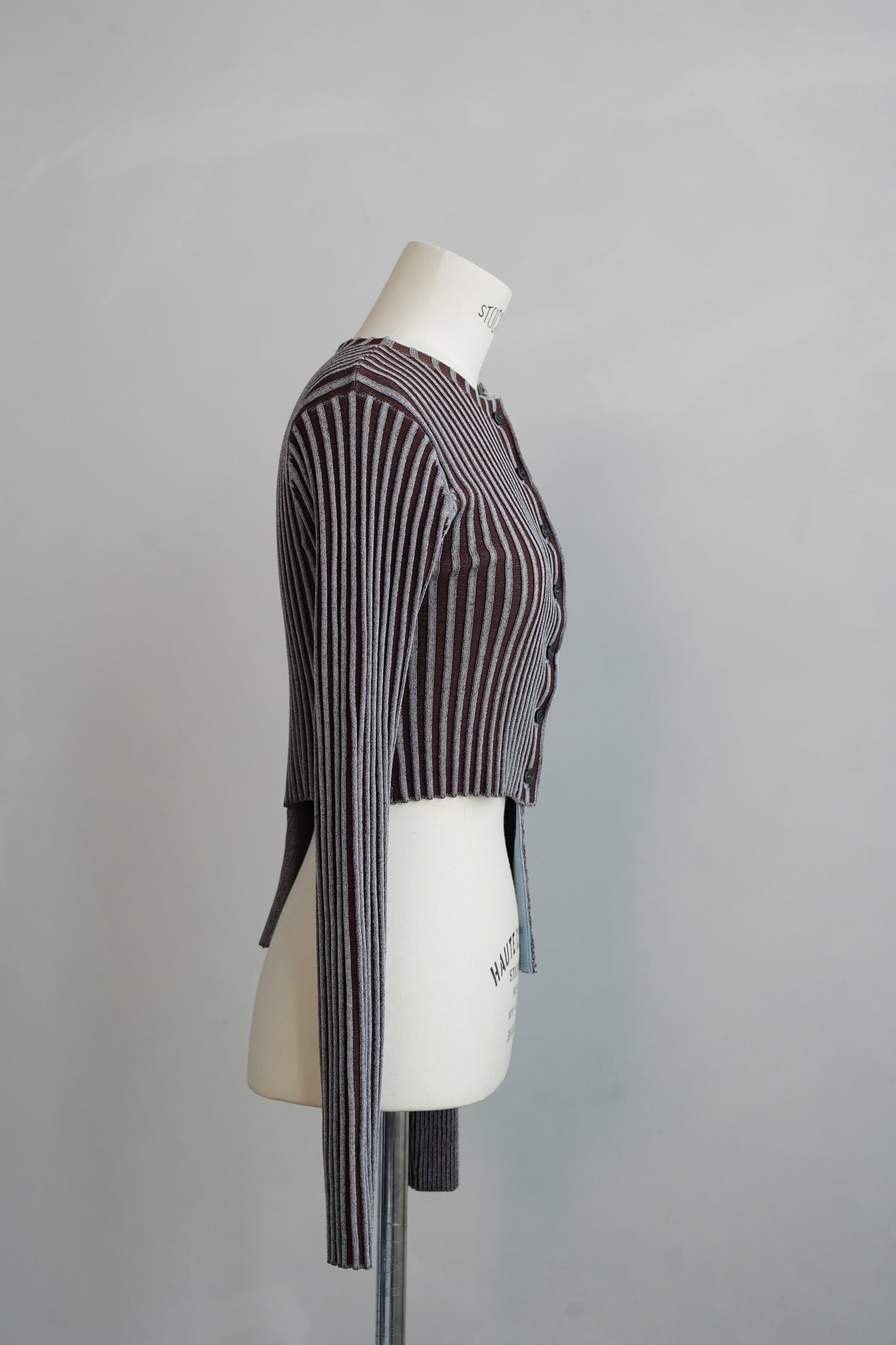 【Restock】Two-Tone Knit Cardigan / BLUEBROWN -11月25-30日発送-
