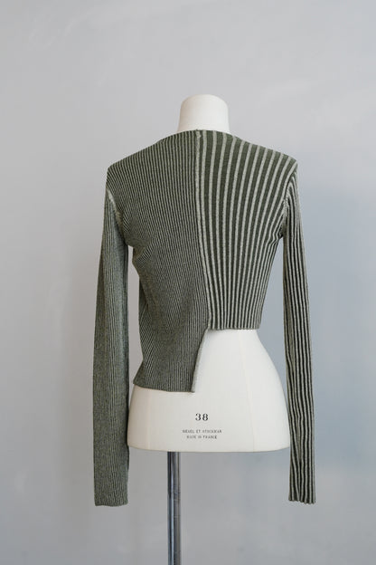 【Restock】Two-Tone Knit Cardigan / KHAKIYEL -11月25-30日発送-