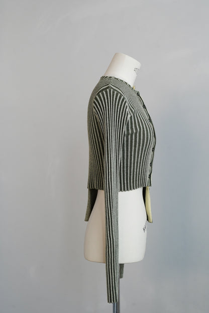 【Restock】Two-Tone Knit Cardigan / KHAKIYEL -11月25-30日発送-