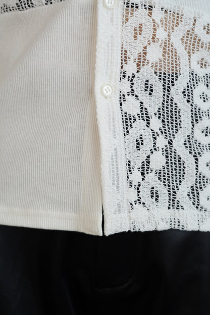 Lace cardigan / WHITE -10月10-15日発送-