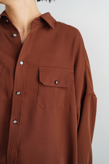 Silky Utility Shirts / BROWN -10月22日発送-