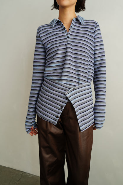 Multi Border Shirts / PURPLE