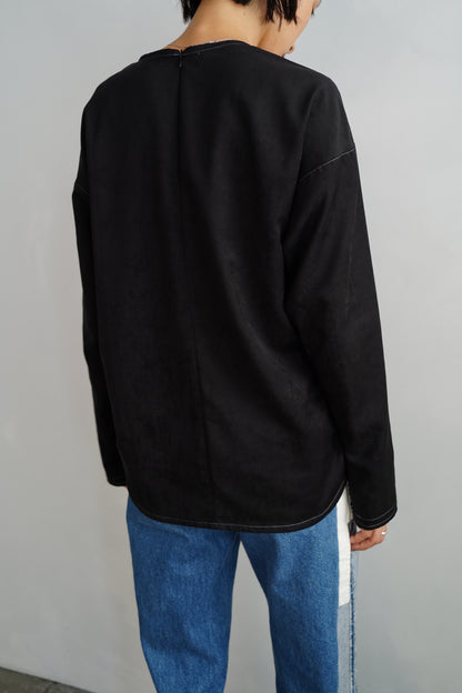 Soft Suedy Pullover / BLACK -10月20-25日発送-