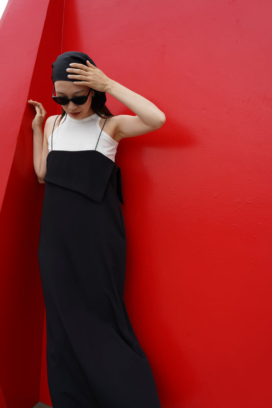 Layered Cami Dress / BLACK -6月25-30日発送-
