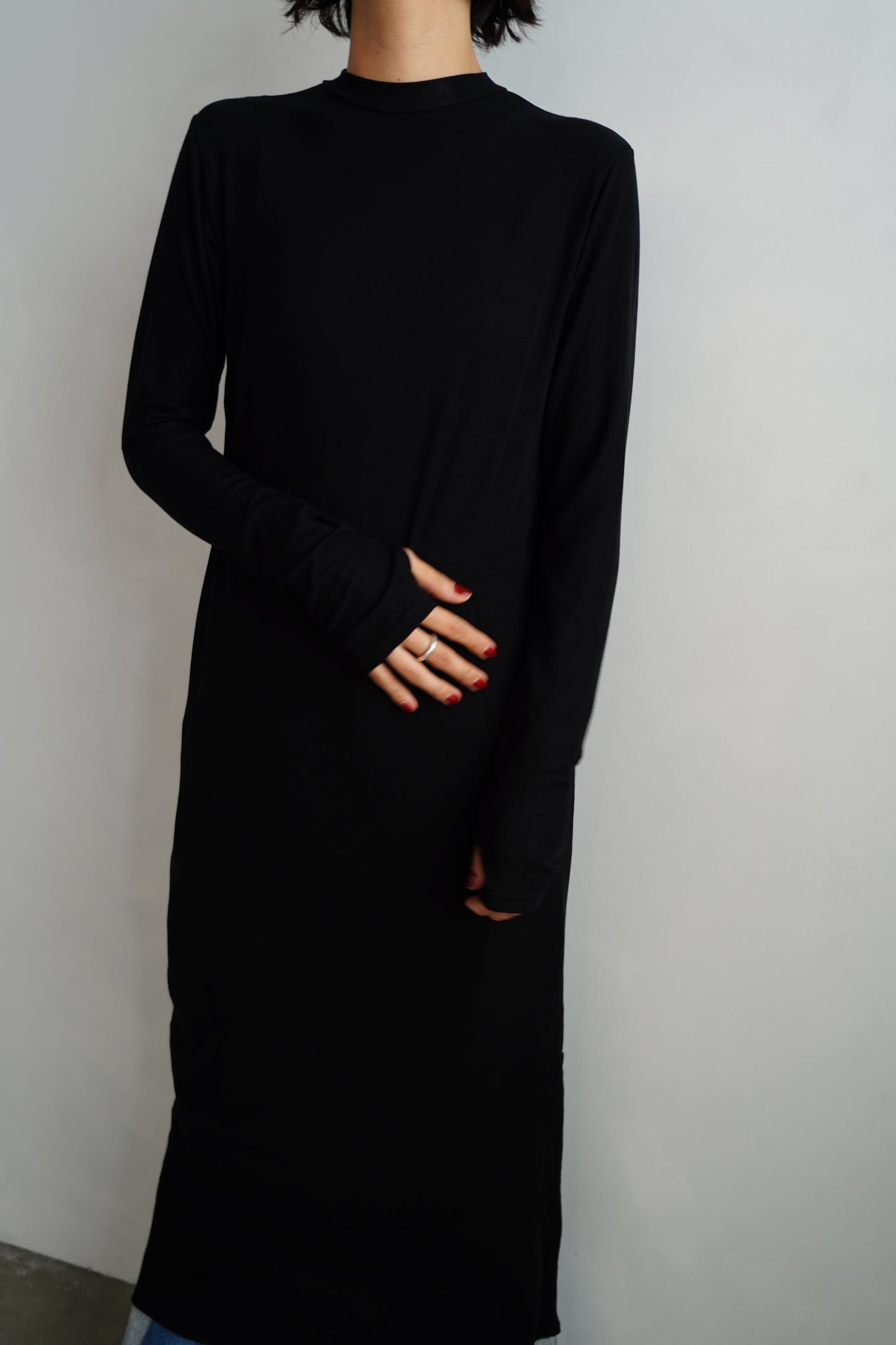 Smooth Sheer Onepiece / BLACK