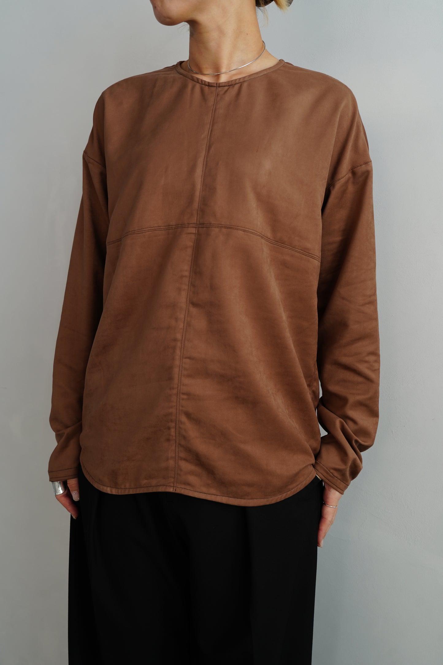 Soft Suedy Pullover / BROWN -10月20-25日発送-