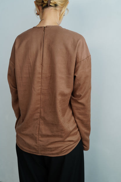Soft Suedy Pullover / BROWN -10月20-25日発送-