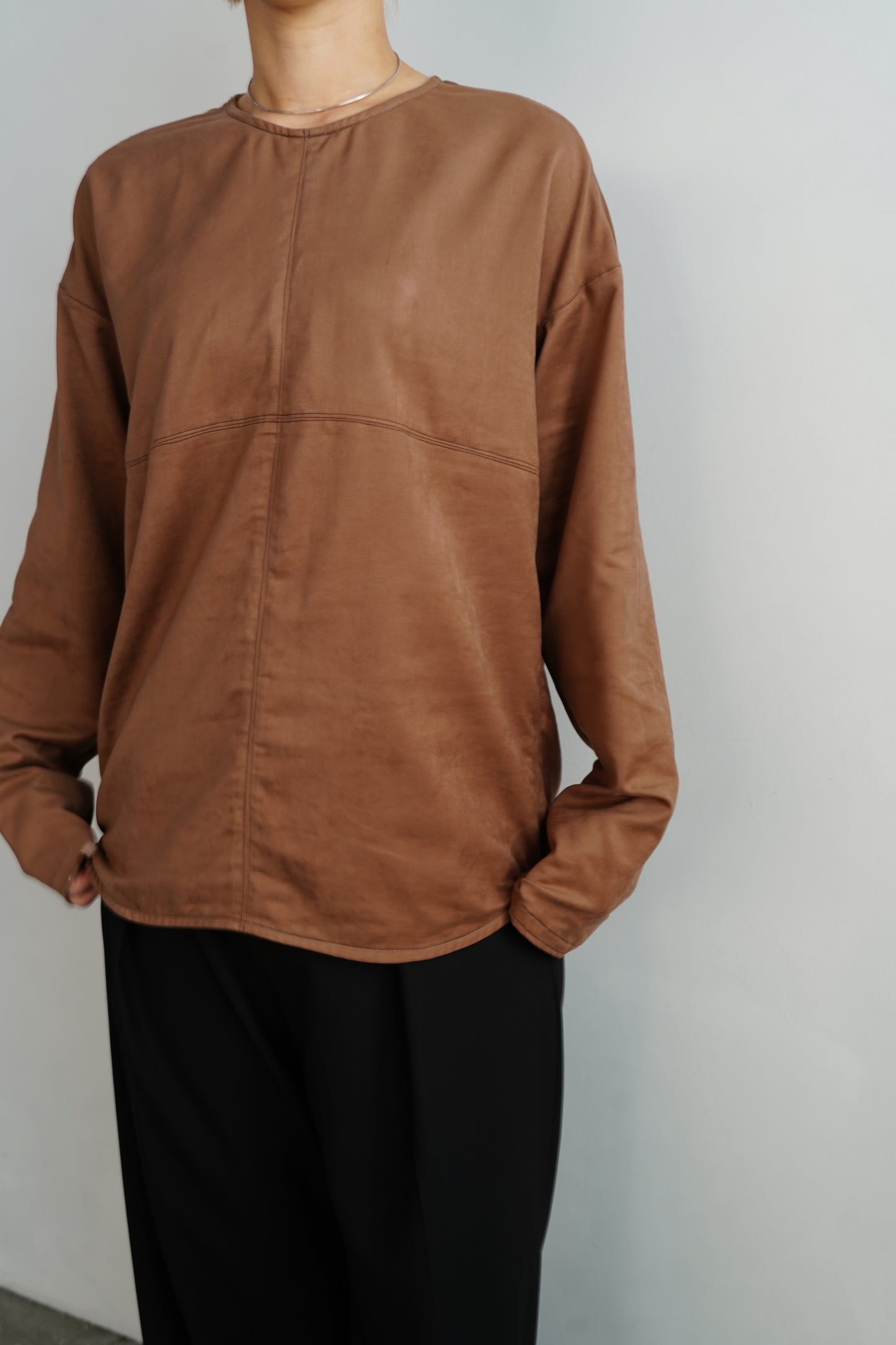 Soft Suedy Pullover / BROWN -10月20-25日発送-