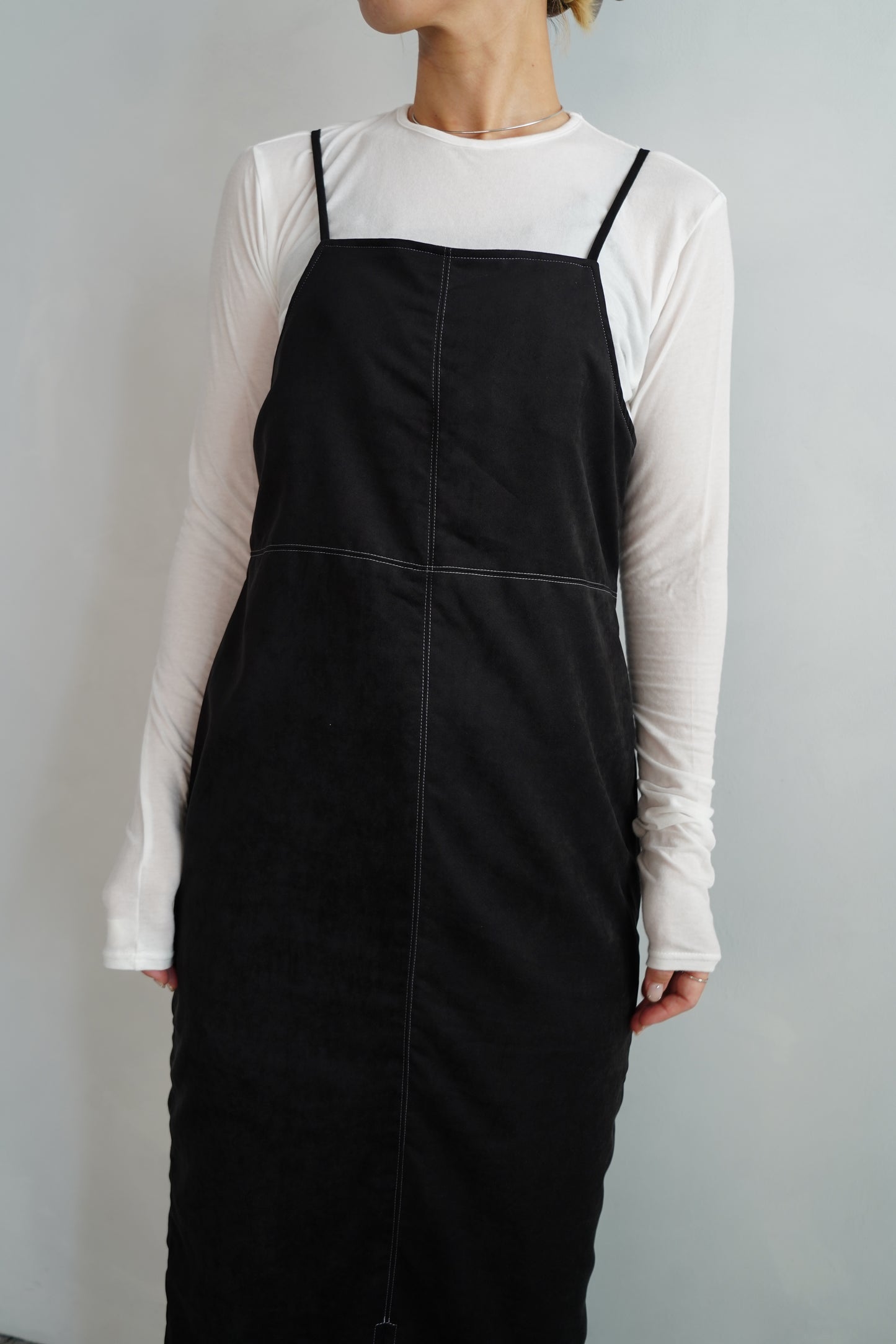 Soft Suede Dress / BLACK -10月20-25日発送-