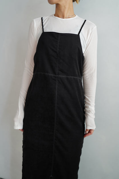 Soft Suede Dress / BLACK -10月20-25日発送-