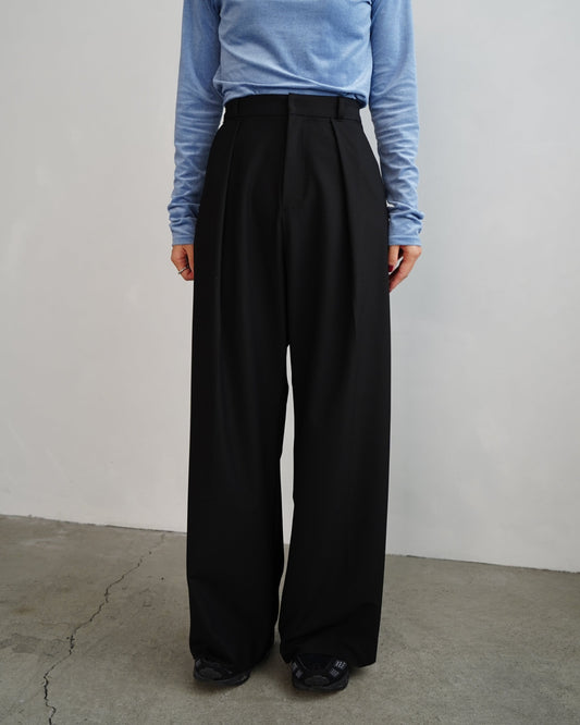 Wide Straight Pants / BLACK