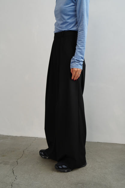 Wide Straight Pants / BLACK -10月17日発送-
