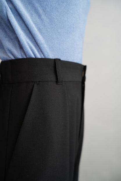 Wide Straight Pants / BLACK -10月17日発送-