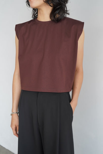 Nosleeve Short Top / BROWN -6月25-30日発送-
