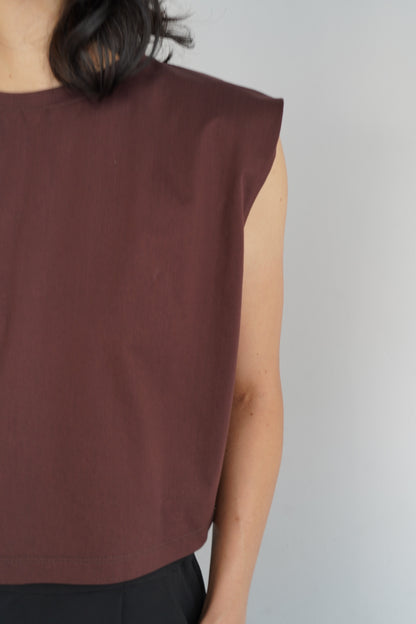 Nosleeve Short Top / BROWN -6月25-30日発送-