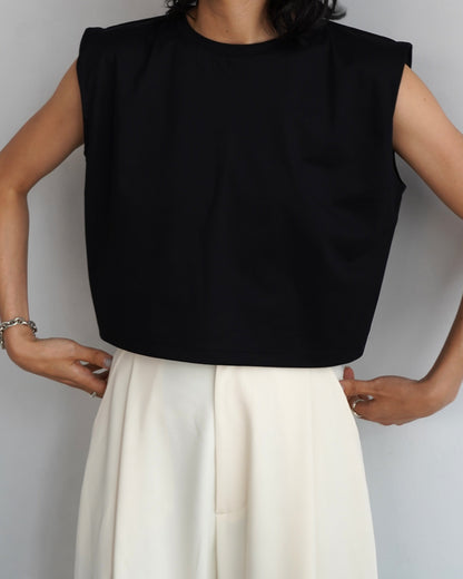 Nosleeve Short Top / BLACK