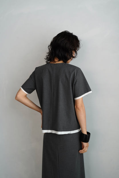 Essential Half Top / PINSTRIPE -7月10-15日発送-