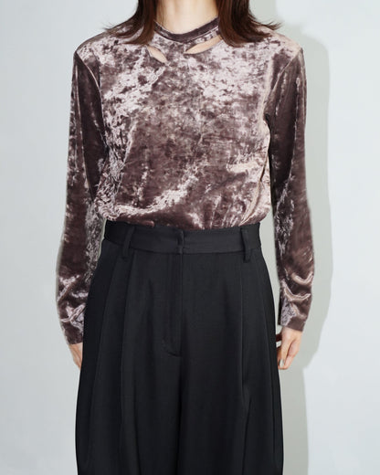 Velour Hole Top / BROWN