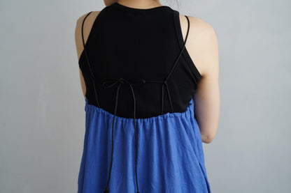 Linen Halter Dress / BLUE -7月10日発送-