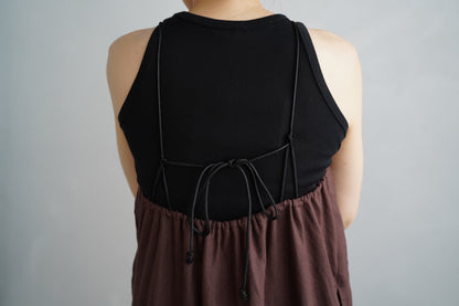 Linen Halter Dress / BROWN -7月10日発送-