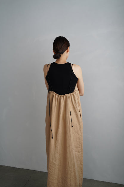 Linen Halter Dress / BEIGE -7月10日発送-