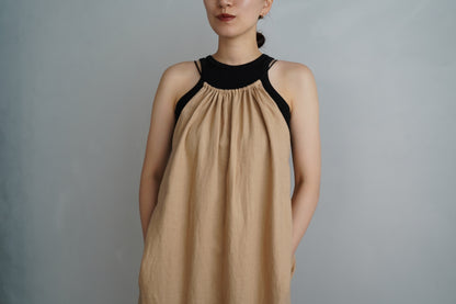 Linen Halter Dress / BEIGE -7月10日発送-