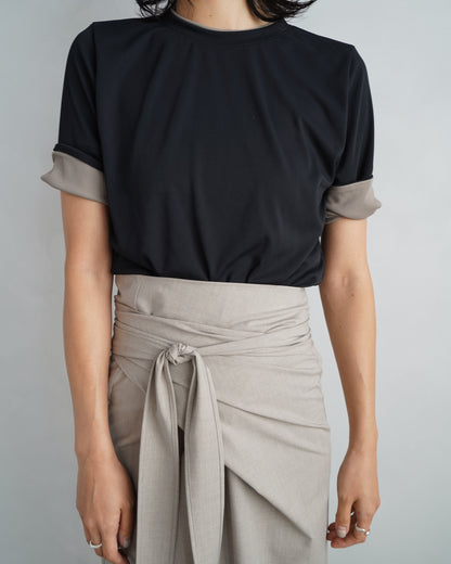 Smooth Tee / BLACK×BEIGE