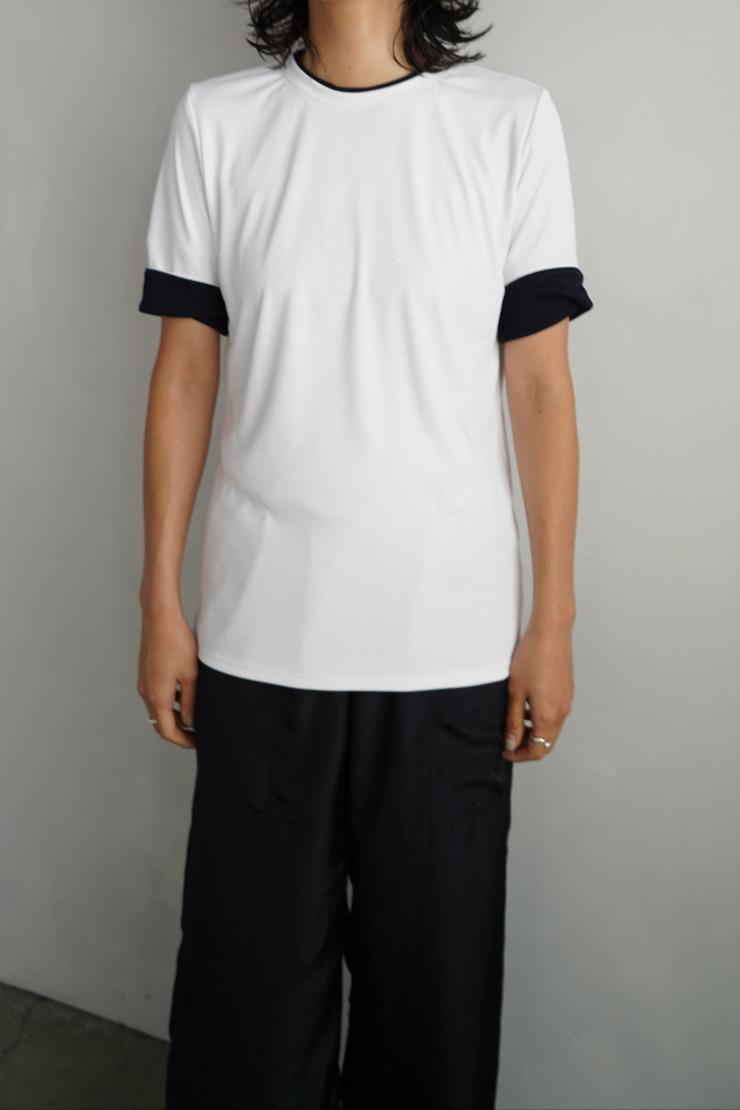 Smooth Tee / WHITE×NAVY