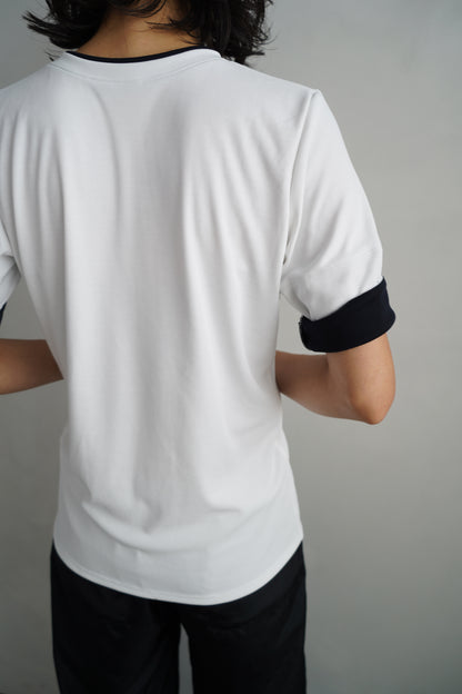 Smooth Tee / WHITE×NAVY