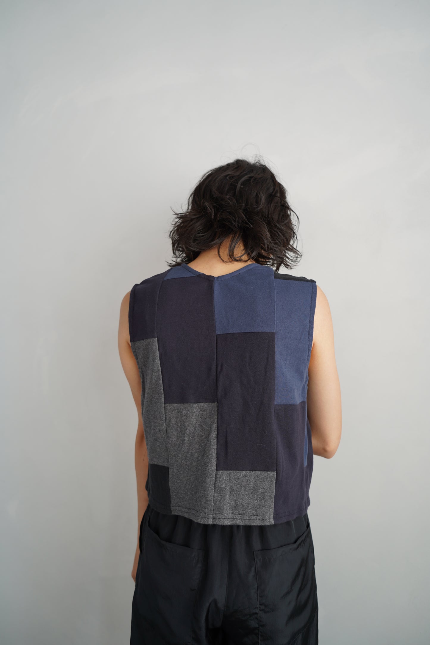 Patchwork Vest / NAVYBLACK -8月5-10日発送-