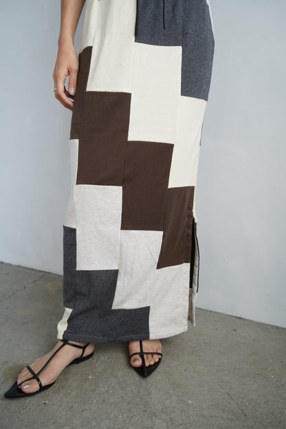 Patchwork Skirt / IVORYBROWN -8月5-10日発送-