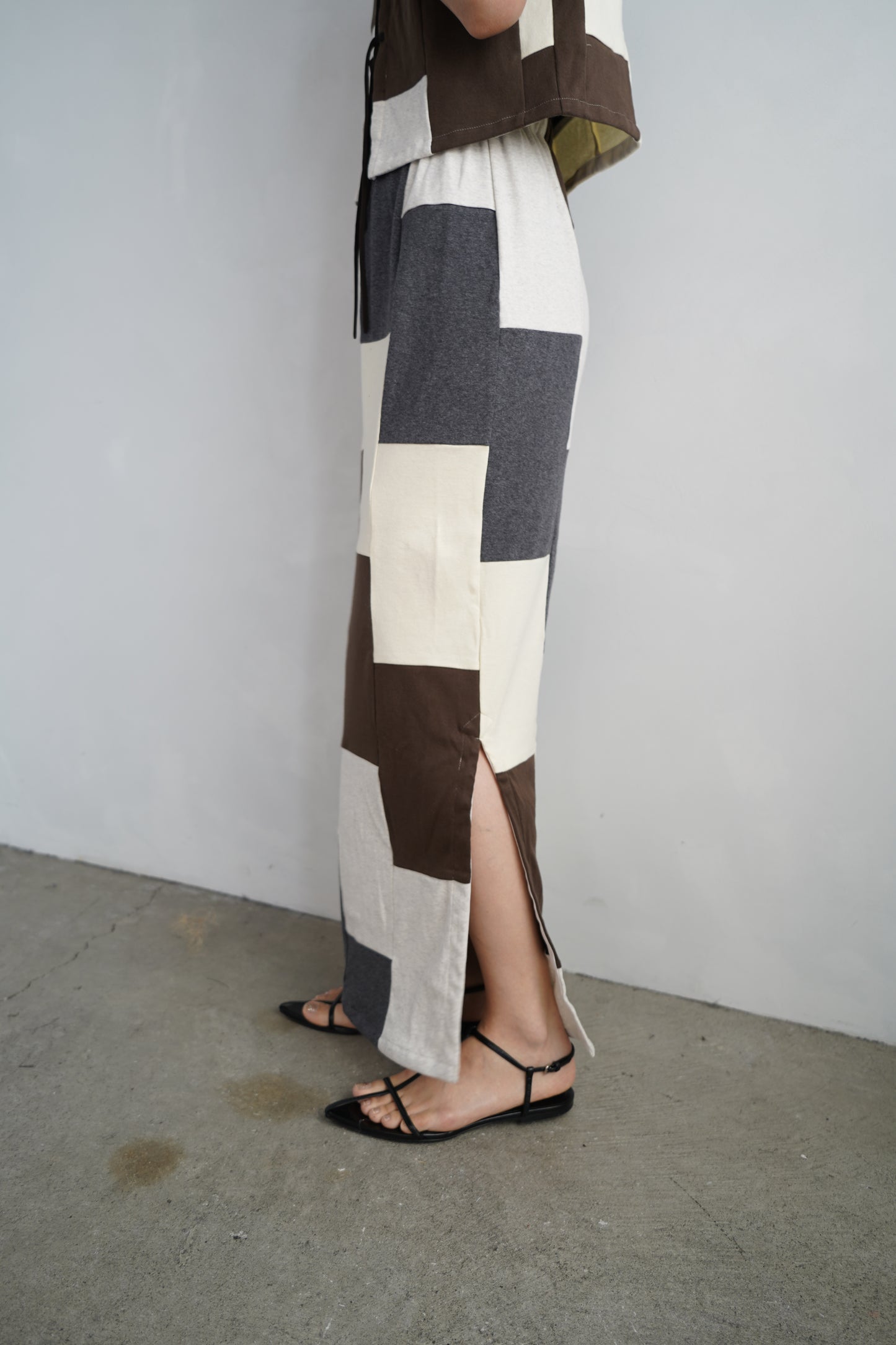 Patchwork Skirt / IVORYBROWN -8月5-10日発送-