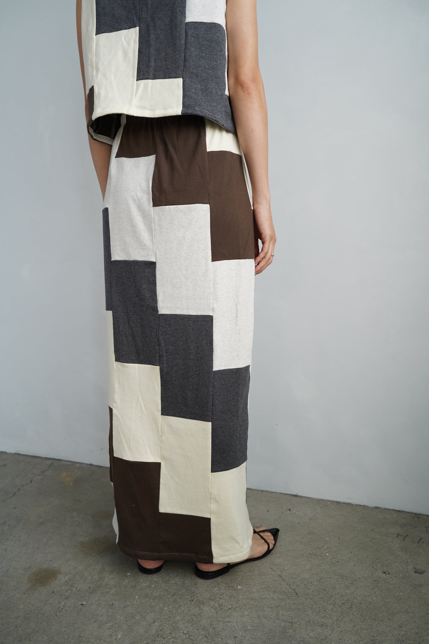 Patchwork Skirt / IVORYBROWN -8月5-10日発送-