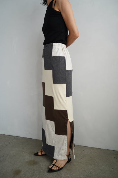 Patchwork Skirt / IVORYBROWN -8月5-10日発送-