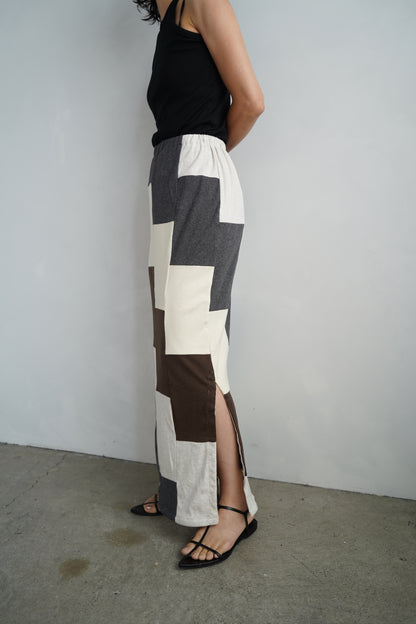 Patchwork Skirt / IVORYBROWN -8月5-10日発送-