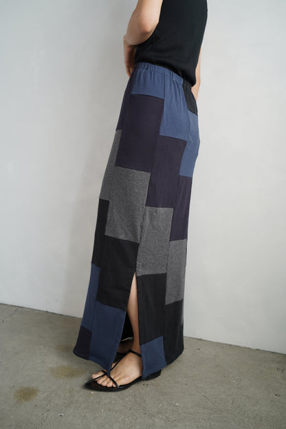 Patchwork Skirt / NAVYBLACK -8月5-10日発送-