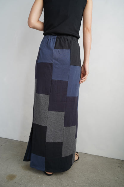 Patchwork Skirt / NAVYBLACK -8月5-10日発送-