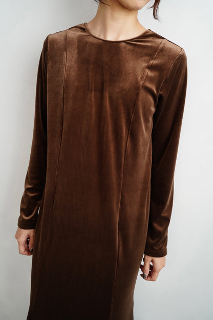 Velour Backopen Dress / BROWN -12月15日発送-