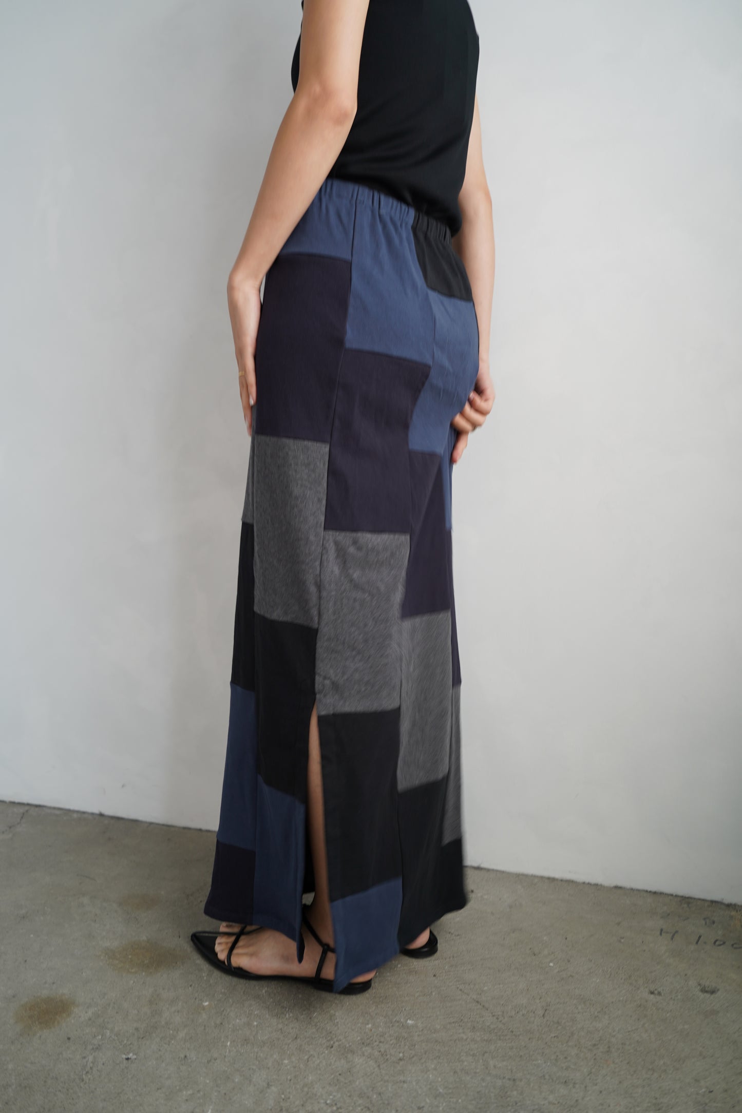 Patchwork Skirt / NAVYBLACK -8月5-10日発送-